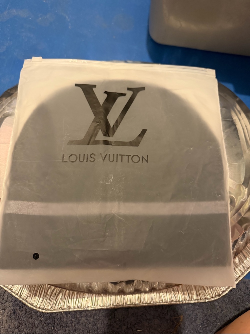 Louis Vuitton White and Black Branded Dust Bag